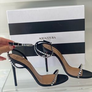 AQUAZZURA
Very Vera 105 Crystal-embellished Sandal